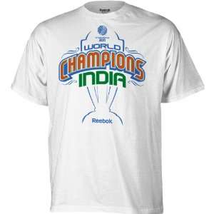 Reebok 2011 ICC World Cup India Champion Tshirt (X Large):  