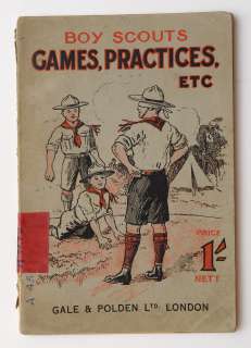 1918 UK BOY SCOUT Games , Practices Antique Book RaRe  