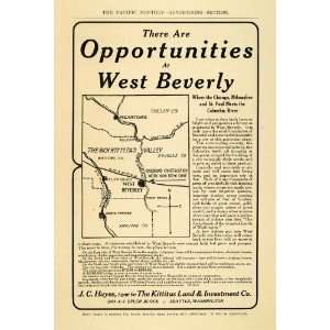  1907 Ad Kittitas Land Investment West Beverly Railway 