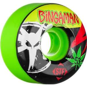  Bones Bingaman STF Light 53mm Green Skateboard Wheels (Set 