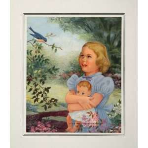  1953 Bluebird of Happiness Girl Child Doll Color Print 