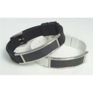 New! Saint Carbon   White   Magnetic Therapy Bracelet (Men 