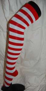 Red and White Stripe Stockings Tights Sexy Costume  