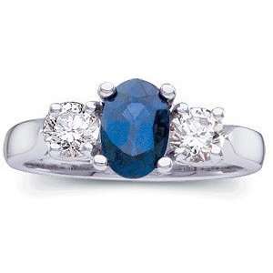 Grand Presence Vivid Blue Sapphire & Diamond Platinum Engagement Ring 