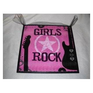 Pink Black Girls Rock Wooden Wall Art Sign Teen Bedroom Decor Music