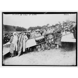  Mr.,Mrs. Bleriot,aeroplane,crowd,on field,Dover