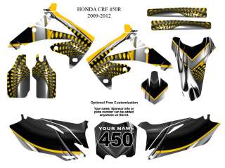 Honda CRF 450R 2009 12 Motocross Bike Graphic Sticker Kit #7777YELLOW 