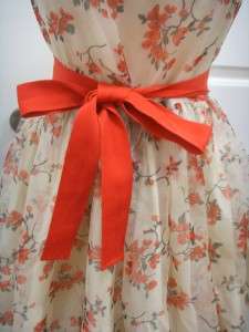 2012 Spring NEW $850 RED Valentino Tie Back Dance Silk Organza Dress 