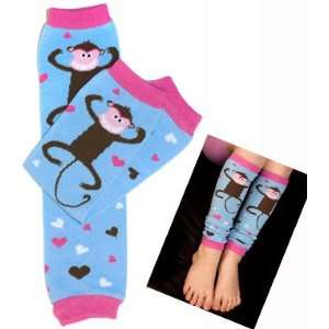   Monkey Leg Warmers with hearts for baby girl by My Little Legs: Baby