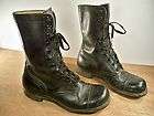 Vintage Black leather Boots zipper 11 Eyelet Mens 9 Punk Rock Steel 