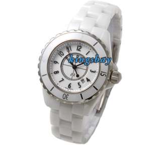 NEW Fashion Ceramic Quartz Mens White Wrist Watch  