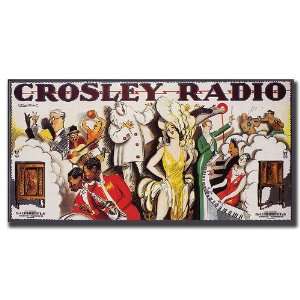  Best Quality Crosley Radio Framed 24x47 Canvas Art 