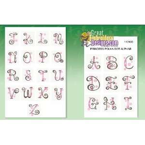  Princess Polka Dot Alphabet Embroidery Designs by Great 