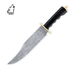  Damascus Hunting Bowie Knife Timber Wolf 14 Inch: Sports 