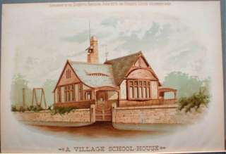1888 Victorian Village School House Playground Students  