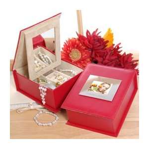  Red Folding Jewelry Box with Photo Frame