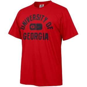   Nike Georgia Bulldogs Red College Athletic T shirt: Sports & Outdoors