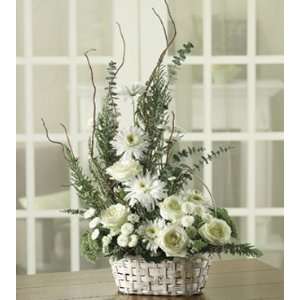   Same Day Flower Delivery White Sympathy Basket Patio, Lawn & Garden