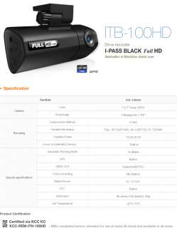iTronics I Pass Black ITB 100HD 8G Car Black Box Vehicle Drive Camera 