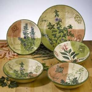    Herb Garden Pasta Bowl Set By Jennifer Brinley: Kitchen & Dining
