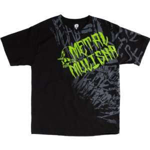 Metal Mulisha Unfair Youth Boys Short Sleeve Sports Wear Shirt   Black 