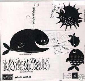 Stampin Up Whale Wishes Rubber Stamps  