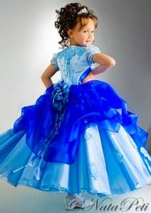 FLOWER GIRL PAGEANT PARTY HOLIDAY DRESS 2935 BLUE SIZE 4 6  