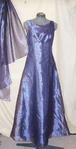 Michaelangelo Metallic Blue Formal Dress & Wrap sz 6 LKNU PROM WEDDING 