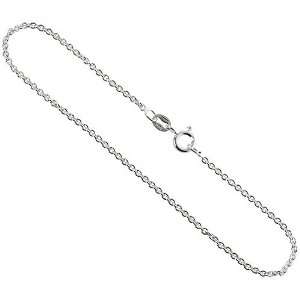 Sterling Silver Classic Italian Cable Necklace Chain 1.5mm thin Nickel 