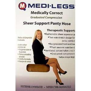  Medquip Sheer Support LITE Pantyhose 15 21mm Hg, Silky 