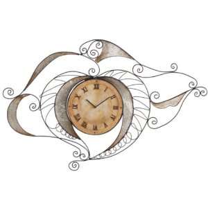    Dazzling Blowing Wind Silver Capiz Shell Wall Clock: Home & Kitchen
