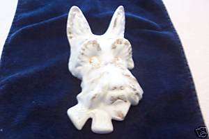 Vintage Scottie Scotty Dog ceramic head Wall Pocket  