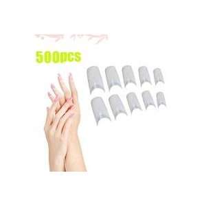  500pcs Natural Color French Acrylic Style False Nails Half 