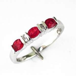  14K Gold Diamond and Ruby Ring Size 7: Enchanted Jewelry 