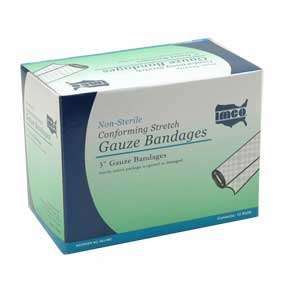 Gauze Roll Bandage Non sterile Stretch 3 12/pkg  