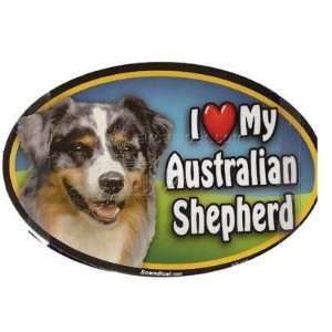Dog Breed Image Magnet Oval Australian Shepherd