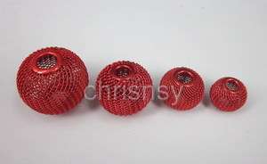   Spacer Red Mesh Beads Fit European Bracelet 16mm, 20mm, 25mm, 30mm
