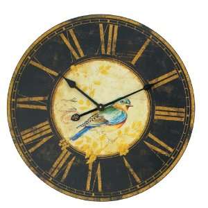    Large Round 23 Bird Wall Clock with Roman Numerals