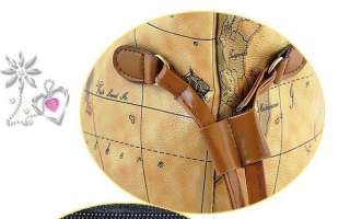 New Womens Fashion World Map Tote Shoulder Handbag Bag free shipping 