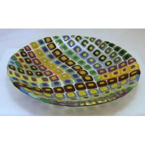    Large Glass Fused Mosaic Bowl by Janet Foley: Kitchen & Dining