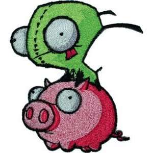Invader Zim Gir on Pig Logo Cartoon Iron on Patch m97