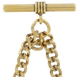 Antiqued Gold GP Double Albert Pocket Watch Chain  