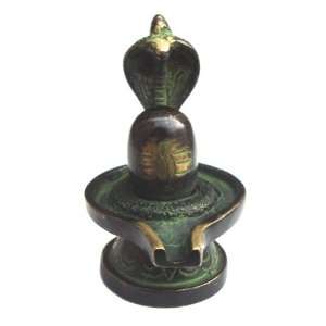  Brass Shiv Ling With Snake Indicates Hindu Deity Shiva 