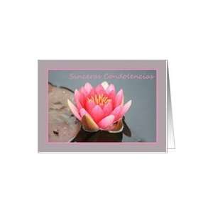 Spanish Sympathy Card, Pink water lily Card Health 