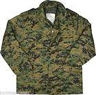 Mens Woodland Camouflage Military Army Field Coat Jacket   size Large 