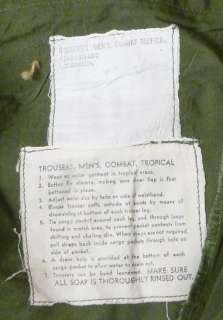 Tropical Combat Pants 1st Pattern Medium Reg Dated 1963  