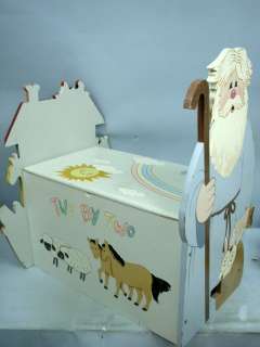 Noahs Ark Handpainted Wooden Toy Box  