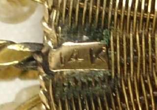14K GOLD ANTIQUE 19TH C VICTORIAN BASKET PENDANT w/ PEARLS & DIAMOND 