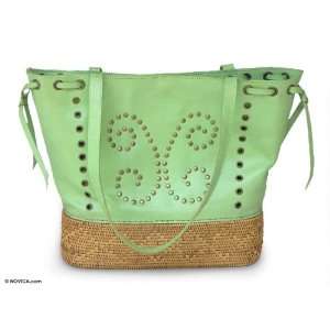  Ate grass and leather handbag, Spring Butterfly Kitchen 