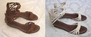 BRAND NEW AMERICAN EAGLE WOMEN FLIP FLOP SANDALS BROWN WHITE SIZE 6, 7 
